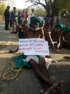 Tamil Farmer displaying urgent demands.  Photo: ANN/Nirmesh Singh