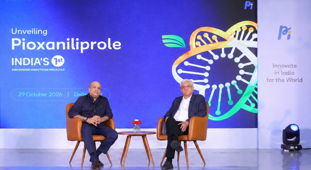 From Left to Right: Mayank Singhal, Vice Chairperson & Managing Director, PI Industries and  Narayan Seshadri, Chairperson, PI industries addressing the gathering.